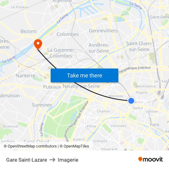 Gare Saint-Lazare to Imagerie map
