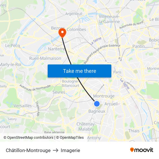 Châtillon-Montrouge to Imagerie map