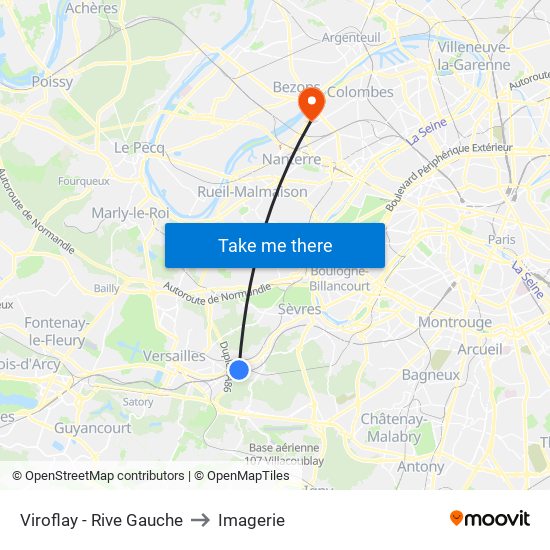 Viroflay - Rive Gauche to Imagerie map