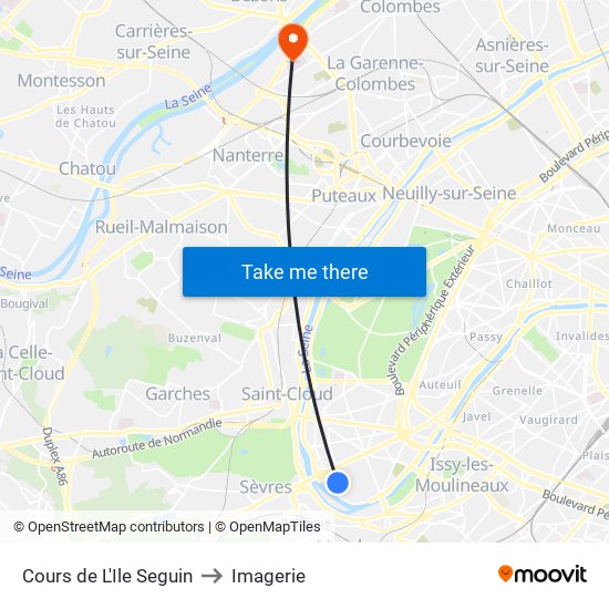Cours de L'Ile Seguin to Imagerie map