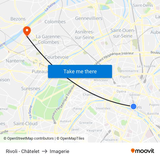 Rivoli - Châtelet to Imagerie map