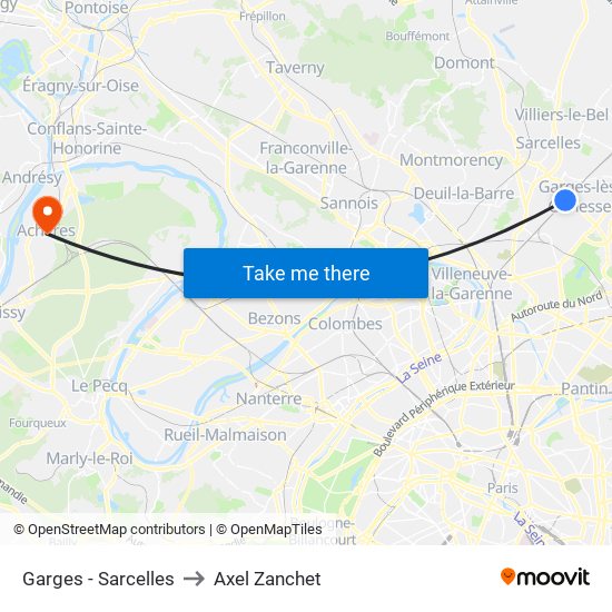 Garges - Sarcelles to Axel Zanchet map