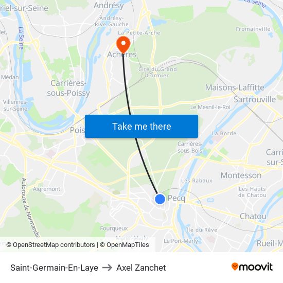 Saint-Germain-En-Laye to Axel Zanchet map
