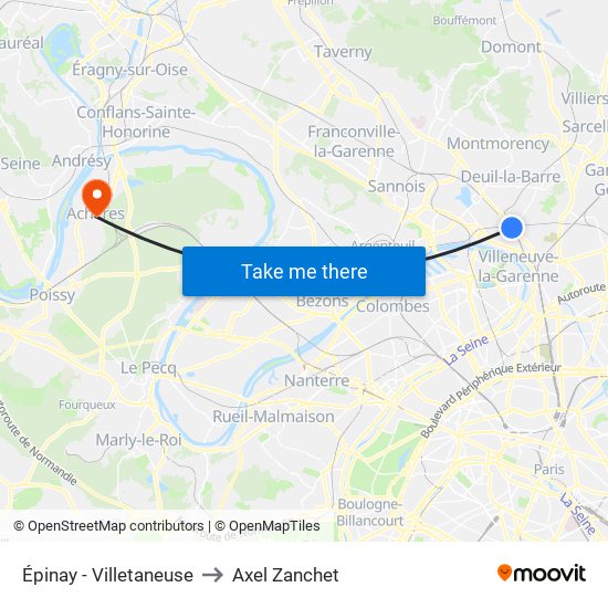 Épinay - Villetaneuse to Axel Zanchet map