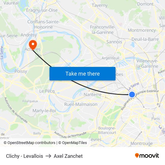 Clichy - Levallois to Axel Zanchet map