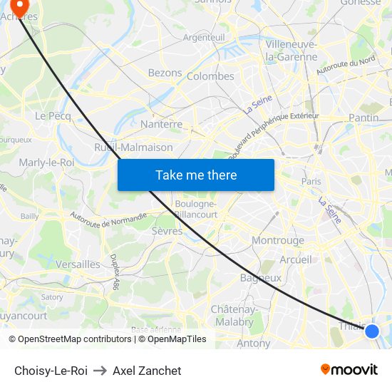Choisy-Le-Roi to Axel Zanchet map