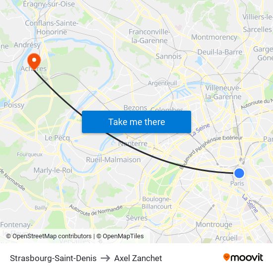 Strasbourg-Saint-Denis to Axel Zanchet map