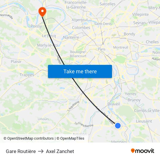 Gare Routière to Axel Zanchet map