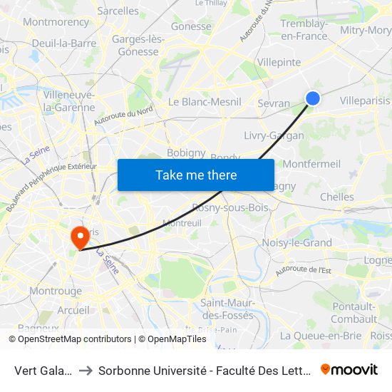 Vert Galant to Sorbonne Université - Faculté Des Lettres map