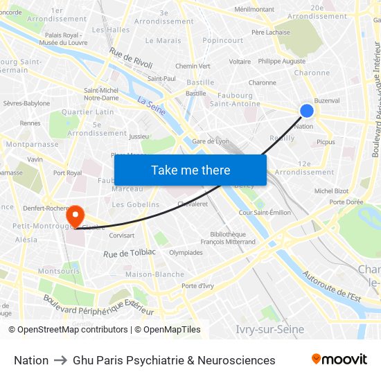 Nation to Ghu Paris Psychiatrie & Neurosciences map