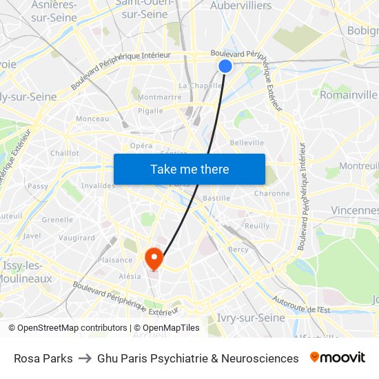 Rosa Parks to Ghu Paris Psychiatrie & Neurosciences map