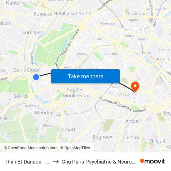 Rhin Et Danube - Métro to Ghu Paris Psychiatrie & Neurosciences map