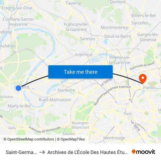 Saint-Germain-En-Laye to Archives de L'École Des Hautes Études En Science Sociales map