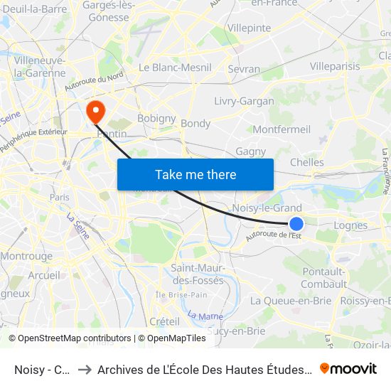 Noisy - Champs to Archives de L'École Des Hautes Études En Science Sociales map