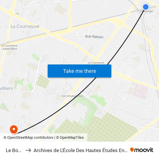 Le Bourget to Archives de L'École Des Hautes Études En Science Sociales map