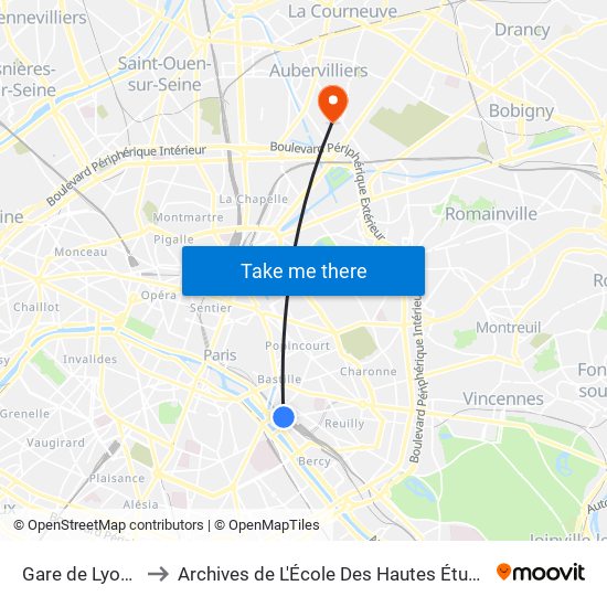 Gare de Lyon - Diderot to Archives de L'École Des Hautes Études En Science Sociales map