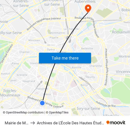 Mairie de Montrouge to Archives de L'École Des Hautes Études En Science Sociales map