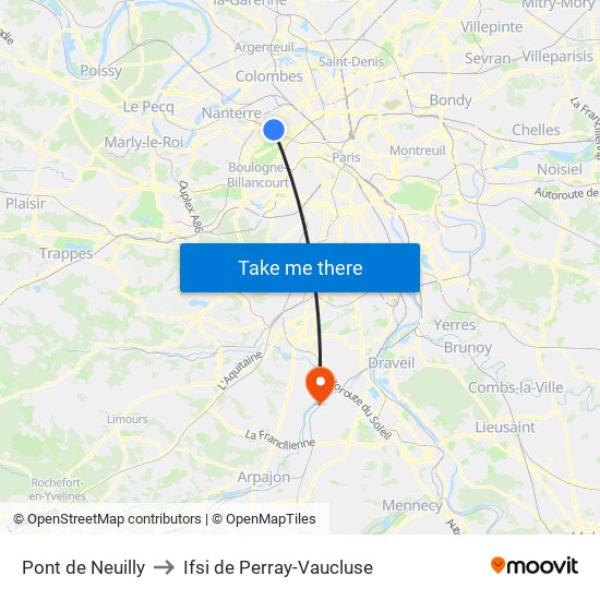 Pont de Neuilly to Ifsi de Perray-Vaucluse map