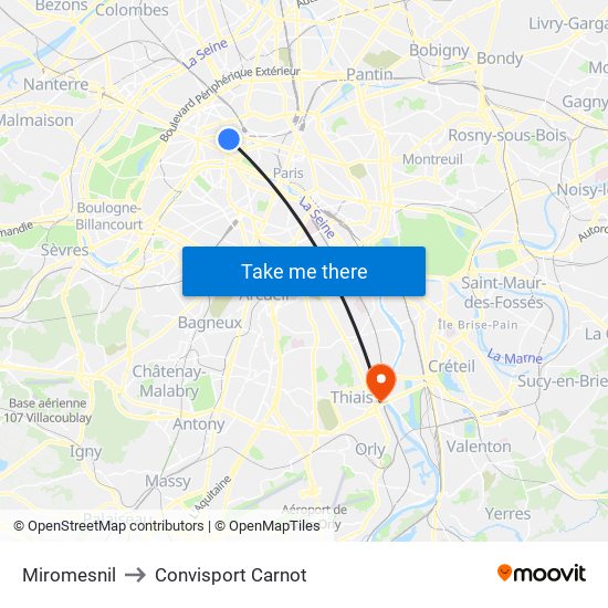 Miromesnil to Convisport Carnot map