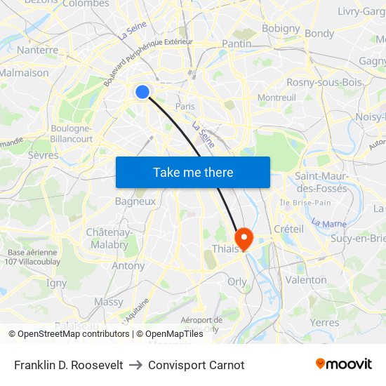 Franklin D. Roosevelt to Convisport Carnot map