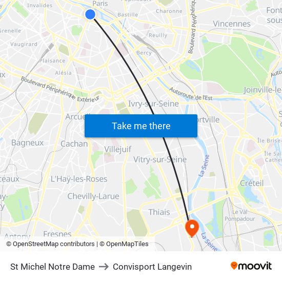St Michel Notre Dame to Convisport Langevin map