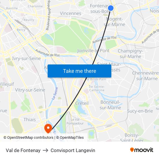 Val de Fontenay to Convisport Langevin map