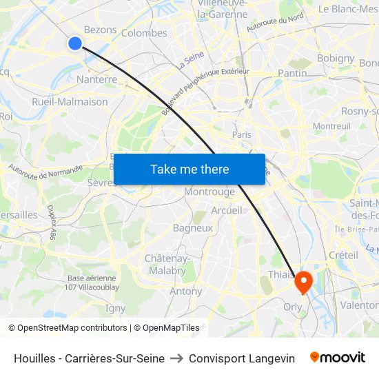 Houilles - Carrières-Sur-Seine to Convisport Langevin map