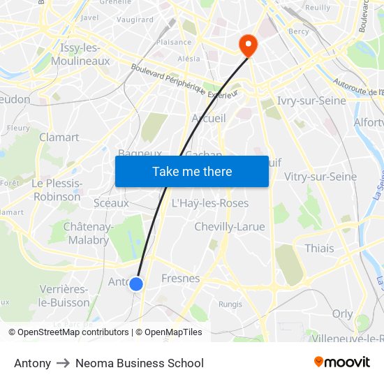 Antony to Neoma Business School map