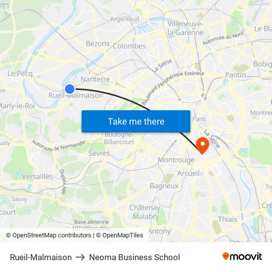 Rueil-Malmaison to Neoma Business School map