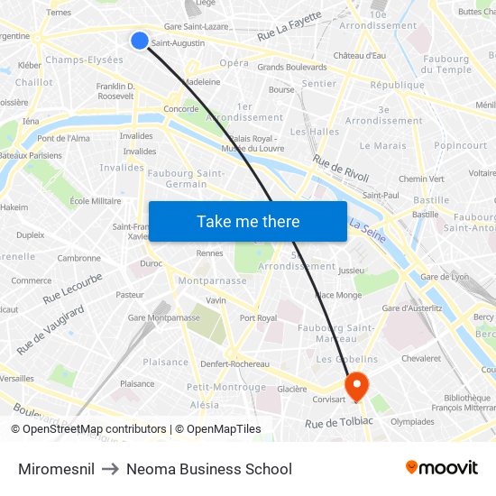 Miromesnil to Neoma Business School map