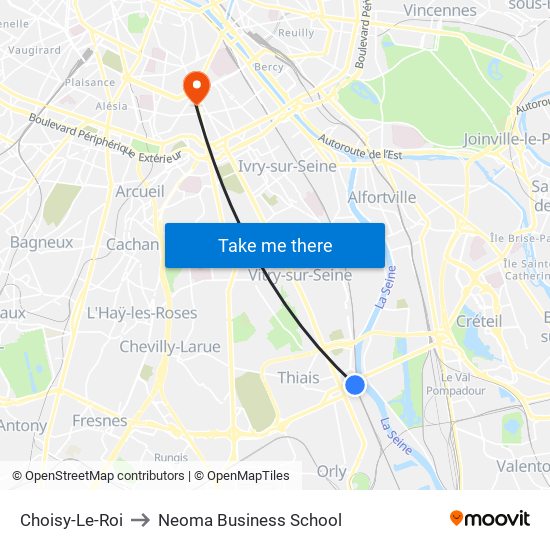 Choisy-Le-Roi to Neoma Business School map