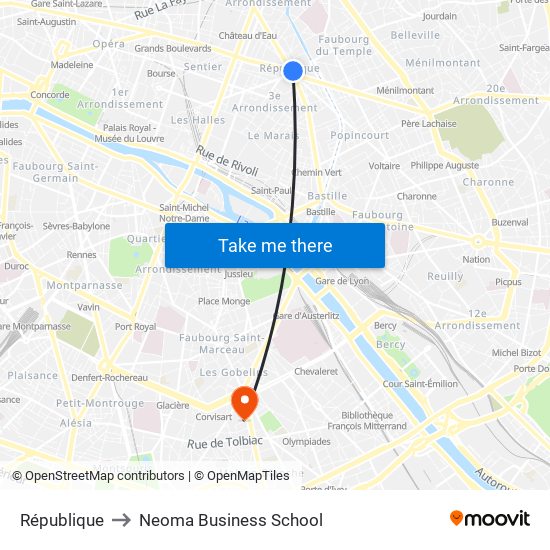 République to Neoma Business School map