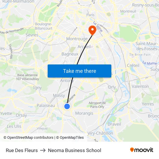Rue Des Fleurs to Neoma Business School map