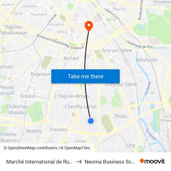 Marché International de Rungis to Neoma Business School map