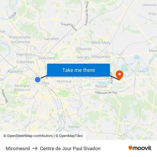 Miromesnil to Centre de Jour Paul Sivadon map