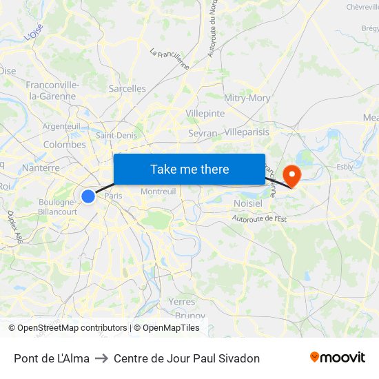 Pont de L'Alma to Centre de Jour Paul Sivadon map