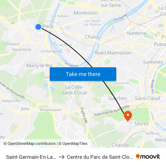Saint-Germain-En-Laye to Centre du Parc de Saint-Cloud map