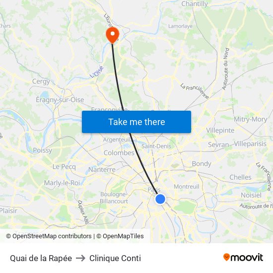 Quai de la Rapée to Clinique Conti map