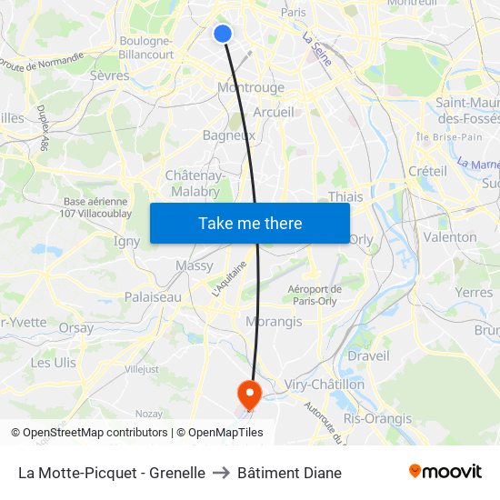 La Motte-Picquet - Grenelle to Bâtiment Diane map