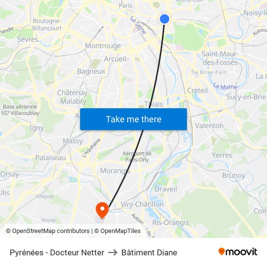Pyrénées - Docteur Netter to Bâtiment Diane map