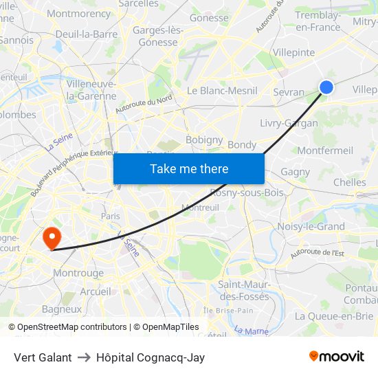 Vert Galant to Hôpital Cognacq-Jay map