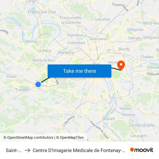 Saint-Cyr to Centre D'Imagerie Médicale de Fontenay-Sous-Bois map