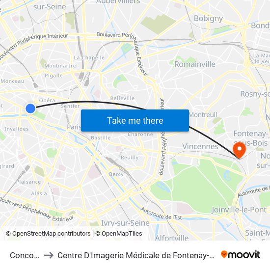 Concorde to Centre D'Imagerie Médicale de Fontenay-Sous-Bois map