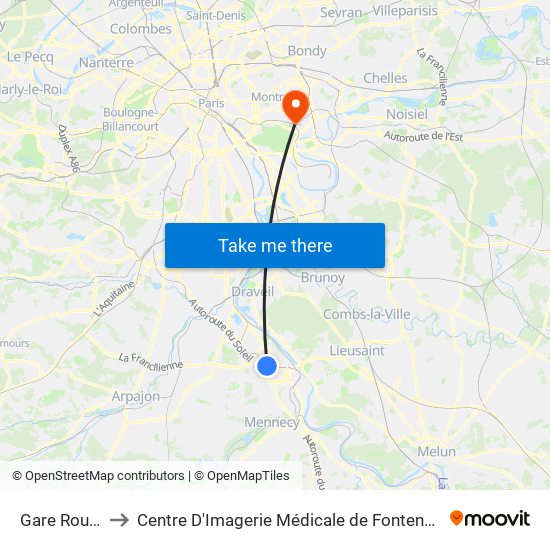 Gare Routière to Centre D'Imagerie Médicale de Fontenay-Sous-Bois map