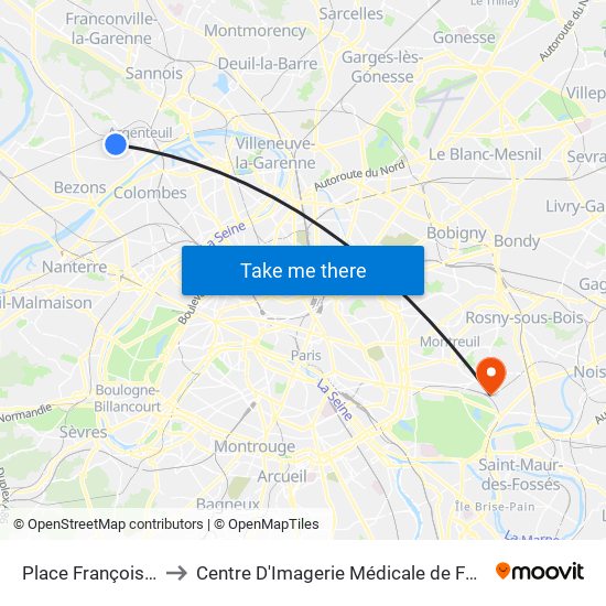 Place François Rabelais to Centre D'Imagerie Médicale de Fontenay-Sous-Bois map