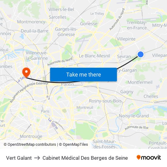Vert Galant to Cabinet Médical Des Berges de Seine map