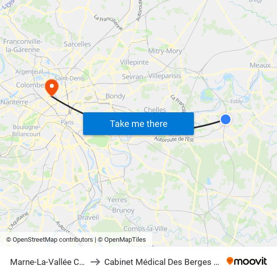 Marne-La-Vallée Chessy to Cabinet Médical Des Berges de Seine map
