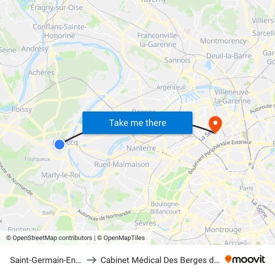 Saint-Germain-En-Laye to Cabinet Médical Des Berges de Seine map