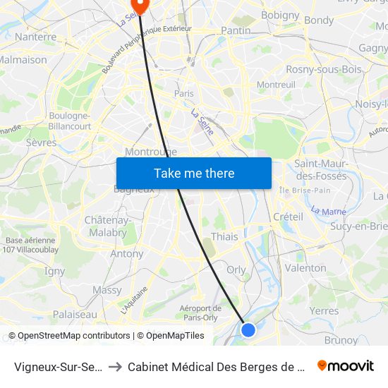 Vigneux-Sur-Seine to Cabinet Médical Des Berges de Seine map