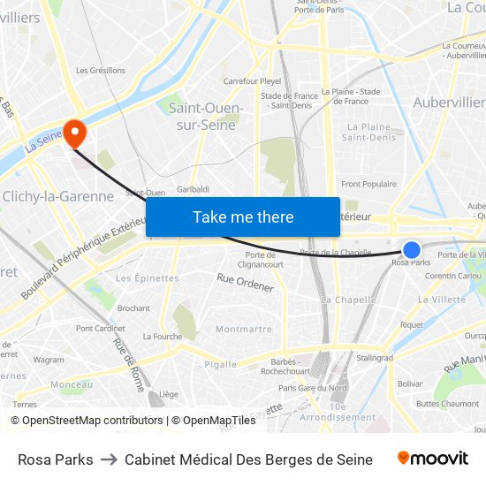 Rosa Parks to Cabinet Médical Des Berges de Seine map
